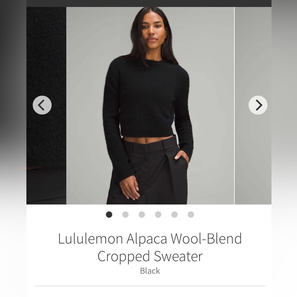 Lululemon black size Medium wool-blend sweater cropped NWOT